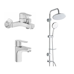 Win S Banyo Bataryası + Lavabo Bataryası + Duxxa Bolero Duş Sistemi