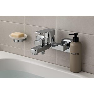 Kare Krom Banyo Bataryasi Ağir Pri̇nç Gövde Yüksek Kali̇te Musluk Göşeli̇ Şik Modern Tasarim