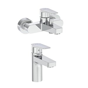 Flow Square Banyo Bataryası + Lavabo Bataryası Set