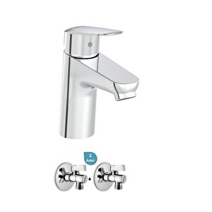 Flow Round Lavabo Bataryası + 2'li Ara Musluk