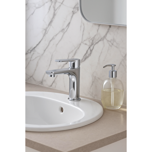 Krom Lavabo Bataryasi Gümüş Paslanmaz Pri̇nç Yüksek Gövde Garanti̇li̇ Banyo Musluk Aç Kapa Ergonomi̇k