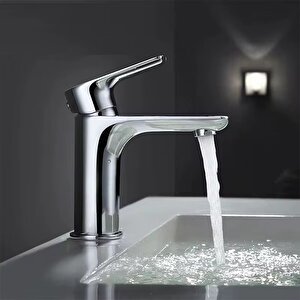 Krom Lavabo Bataryasi Gümüş Paslanmaz Pri̇nç Yüksek Gövde Garanti̇li̇ Banyo Musluk Aç Kapa Ergonomi̇k