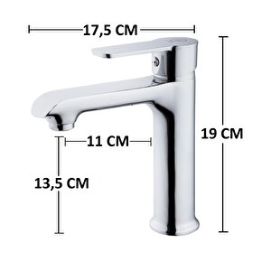 Krom Lavabo Bataryasi Gümüş Paslanmaz Pri̇nç Yüksek Gövde Garanti̇li̇ Banyo Musluk Aç Kapa Ergonomi̇k