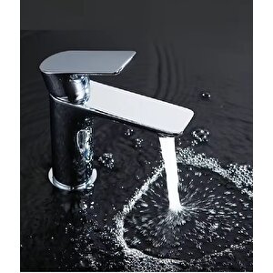 Krom Lavabo Bataryasi Gümüş Paslanmaz Pri̇nç Yüksek Gövde Garanti̇li̇ Banyo Musluk Aç Kapa Ergonomi̇k