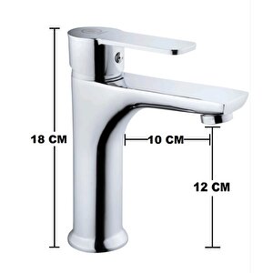 Krom Lavabo Bataryasi Gümüş Paslanmaz Pri̇nç Yüksek Gövde Garanti̇li̇ Banyo Musluk Aç Kapa Ergonomi̇k