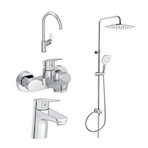 Artema Flow Round Lavabo Eviye Banyo Batarya Artema Ls20 Joy 3s Robot Duş Takımı A45787