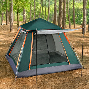 Tam Otomati̇k 4-6 Ki̇şi̇li̇k Tenteli̇ Kamp Çadiri 240x240x155 Cm (yeşi̇l)