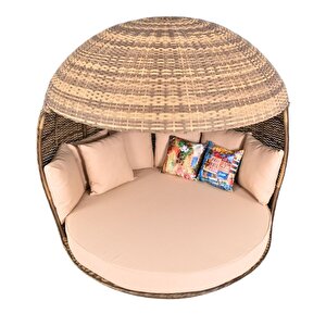 World Daybed | 200 Cm Rattan Bahçe Kral Yatağı