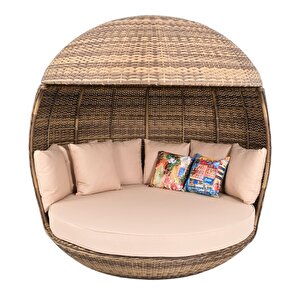 World Daybed | 200 Cm Rattan Bahçe Kral Yatağı