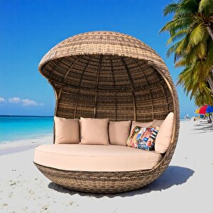 World Daybed | 200 Cm Rattan Bahçe Kral Yatağı