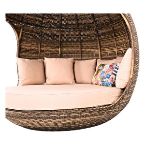 World Daybed | 200 Cm Rattan Bahçe Kral Yatağı