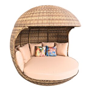World Daybed | 200 Cm Rattan Bahçe Kral Yatağı