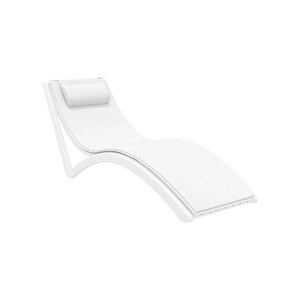 Trk-087 Siesta Minderli Yastıklı Lüks Ergonomik Slim Şezlong 1000 Beyaz