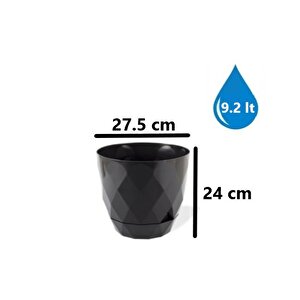 Krs-455 Yakamoz Tabaklı Plastik Saksı Takımı 9.2 Litre No 5 Antrasit