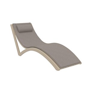 Trk-087 Siesta Minderli Yastıklı Lüks Ergonomik Slim Şezlong Gri Toprak