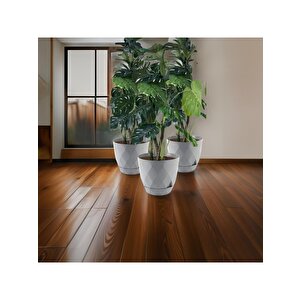 Krs-457 Yakamoz Tabaklı Plastik Saksı Takımı 26 Litre No 7 Gri