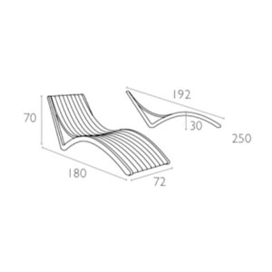 Omnipazar Trk-087 Siesta Minderli Yastıklı Lüks Ergonomik Slim Şezlong