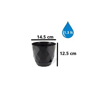Krs-452 Yakamoz Tabaklı Plastik Saksı Takımı 1.3 Litre No 2 Antrasit