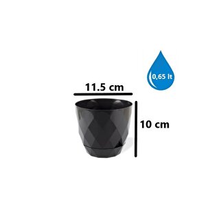 Krs-451 Yakamoz Tabaklı Plastik Saksı Takımı 0.65 Litre No 1 Antrasit