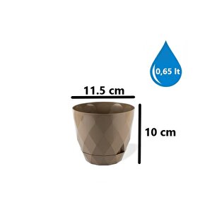 Krs-451 Yakamoz Tabaklı Plastik Saksı Takımı 0.65 Litre No 1 Kahverengi