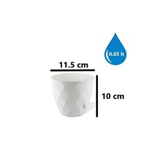 Krs-451 Yakamoz Tabaklı Plastik Saksı Takımı 0.65 Litre No 1 Beyaz