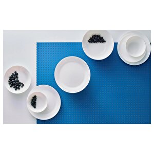 24 Parça Oftast Yemek Takımı Meridyendukkan Beyaz Renk Modern Klasik Set Temperli Cam,