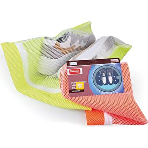 İki Bölmeli Fermuarlı Neon Sarı Ayakkabı Yıkama Filesi 3'lü Set