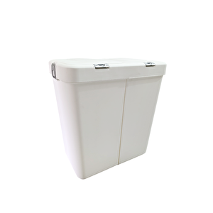 Gümüş Ikili Dokunmatik Çamaşır Sepeti Çöp Kovası Temizlik Kovası Kirli Sepet 80 Litre-mt009
