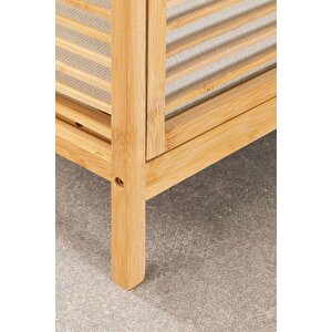 Digithome Bambu Xl Kirli Sepetli 3 Raflı Çok Amaçlı Banyo Düzenleyici Çamaşır Sepeti Organizer Db-0011