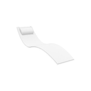 Omnipazar Trk-087 Siesta Minderli Yastıklı Lüks Ergonomik Slim Şezlong Beyaz 2'li Set