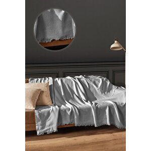 Li̇za Cotton 170 X 200 Cm, Pamuk Kaymaz Koltuk Çekyat Örtüsü, Tv Battaniyesi, Tek Kişilik Pike
