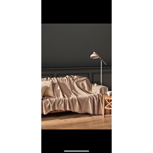 Li̇za Cotton 170 X 200 Cm,  Pamuk Kaymaz Koltuk Çekyat Örtüsü, Tv Battaniyesi, Tek Kişilik Pike