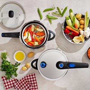 Gusto Chef 2 Li Düdüklü Tencere Seti 4+7 L 4 Parça-inox