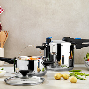 Gusto Chef 2 Li Düdüklü Tencere Seti 4+7 L 4 Parça-inox