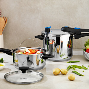 Gusto Chef 2 Li Düdüklü Tencere Seti 4+7 L 4 Parça-inox