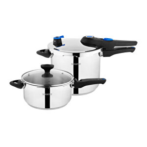 Schafer Gusto Chef 2 Li Düdüklü Tencere Seti 4+7 L 4 Parça-inox