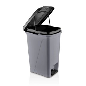25 Litre Iç Kovalı Slim Pedallı Çöp Kovası Gri
