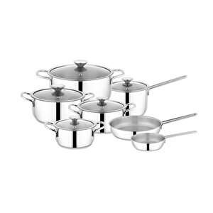 Schafer Steel Storm Çelik Tencere Seti 12 Parça-inox