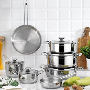 Steel Storm Çelik Tencere Seti 12 Parça-inox