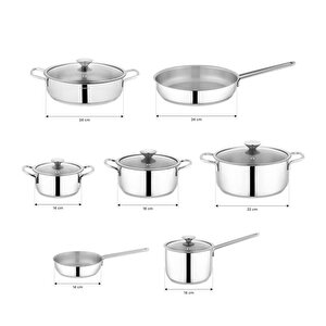 Steel Storm Çelik Tencere Seti 12 Parça-inox