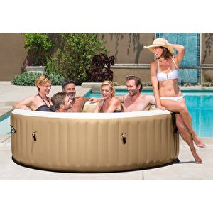 6-person Sahara Tan Round Bubble Spa Set