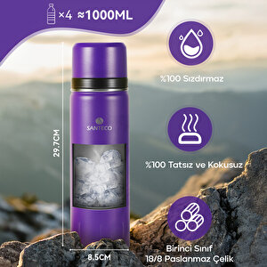 Santeco Kolima 2 Kapaklı Termos 1 L-mor