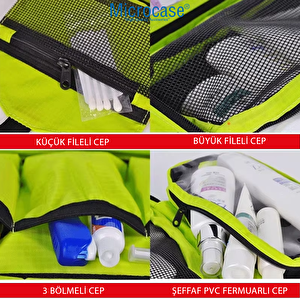 Microcase Makyaj Seyahat Ve Günlük Kullanım Için Asılabilir El Tutacaklı Çok Bölmeli Organizer Çanta - Al5112
