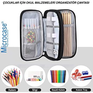 Microcase Taşınabilir Su Geçirmez Çift Katman Ve Fermuarlı 8 Bölmeli Hdd Harddisk Çantası Al4210