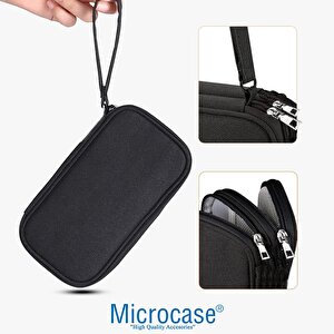 Microcase Taşınabilir Su Geçirmez Çift Katman Ve Fermuarlı 8 Bölmeli Hdd Harddisk Çantası Al4210