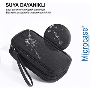 Microcase Taşınabilir Su Geçirmez Çift Katman Ve Fermuarlı 8 Bölmeli Hdd Harddisk Çantası Al4210
