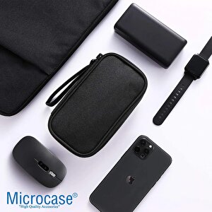 Microcase Taşınabilir Su Geçirmez Çift Katman Ve Fermuarlı 8 Bölmeli Hdd Harddisk Çantası Al4210