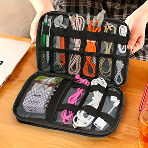Microcase 10 Gözlü Seyahat Kablo Ve Aksesuar Düzenleyici Organizer Çanta - Al5101