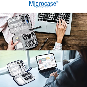Microcase 10 Gözlü Seyahat Kablo Ve Aksesuar Düzenleyici Organizer Çanta - Al5101
