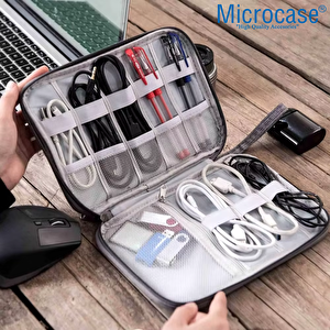 Microcase 10 Gözlü Seyahat Kablo Ve Aksesuar Düzenleyici Organizer Çanta - Al5101